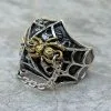 Bikerringshop Sterling Silver Yellow Gold Gothic Spider Ring -Outlet Rings Store spider ring 1