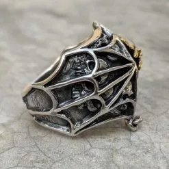 Bikerringshop Sterling Silver Yellow Gold Gothic Spider Ring -Outlet Rings Store spider ring 2 410c99b3 9d7f 4176 9a39 ca640819551d