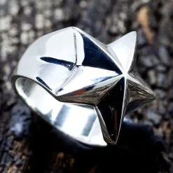 Bikerringshop Sterling Silver Men's Star Ring -Outlet Rings Store star ring sterling silver 4