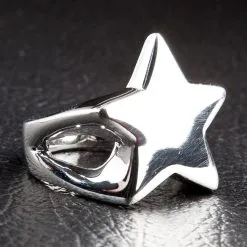 Bikerringshop Star Sterling Silver Ring -Outlet Rings Store star silver ring 2