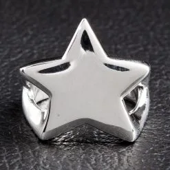 Bikerringshop Star Sterling Silver Ring -Outlet Rings Store star silver ring 3