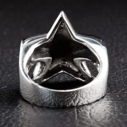 Bikerringshop Star Sterling Silver Ring -Outlet Rings Store star silver ring 4