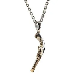 Bikerringshop 925 Sterling Silver Steampunk Mexican Shotgun Pendant Necklace 21 Bikerringshop 925 Sterling Silver Steampunk Mexican Shotgun Pendant Necklace -Outlet Rings Store steampunk shotgun necklace 2