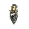 Bikerringshop Sterling Silver Brass Steampunk Skull Pendant -Outlet Rings Store steampunk skull pendant