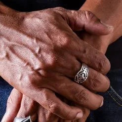 Bikerringshop Sterling Silver Celtic Cross Band Ring