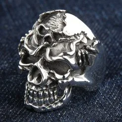 Bikerringshop 925 Sterling Silver Death Skull Rings -Outlet Rings Store sterling silver death skull ring for men