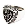 Bikerringshop Sterling Silver Diamond Fleur De Lis Rings -Outlet Rings Store sterling silver diamond fleur de lis ring 4
