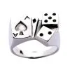 Bikerringshop Sterling Silver Card Dice Lucky Ring 2 Bikerringshop Sterling Silver Card Dice Lucky Ring -Outlet Rings Store sterling silver dice lucky ring