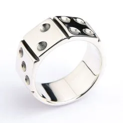 Bikerringshop Sterling Silver Dice Ring -Outlet Rings Store sterling silver dice ring 3