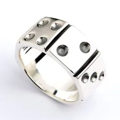 Bikerringshop Sterling Silver Dice Ring -Outlet Rings Store sterling silver dice ring 4