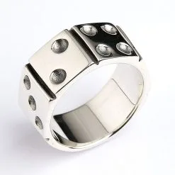 Bikerringshop Sterling Silver Dice Ring -Outlet Rings Store sterling silver dice ring 5