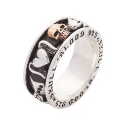 Bikerringshop Sterling Silver Gothic Spinning Rings -Outlet Rings Store sterling silver gothic spinning rings