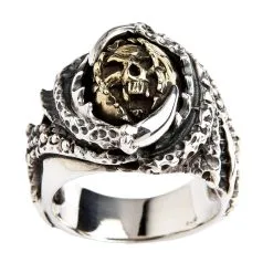 Bikerringshop Sterling Silver Grim Reaper Skull Gothic Ring