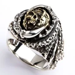Bikerringshop Sterling Silver Grim Reaper Skull Gothic Ring -Outlet Rings Store sterling silver grim reaper skull gothic ring 3