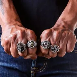 Bikerringshop Sterling Silver Grim Reaper Skull Gothic Ring -Outlet Rings Store sterling silver grim reaper skull gothic ring 4