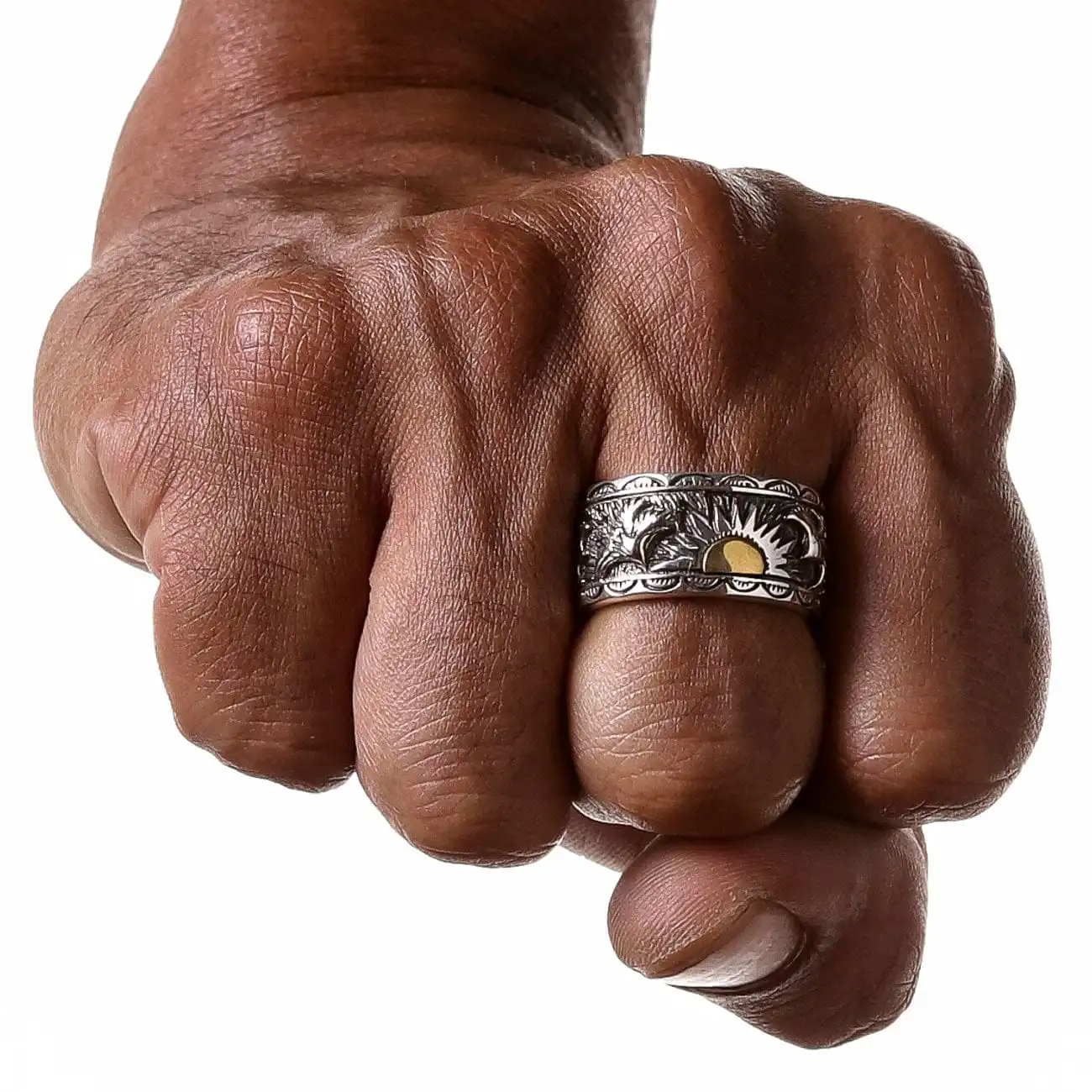 Bikerringshop Sterling Silver Indian Mens Band Ring 6 Bikerringshop Sterling Silver Indian Mens Band Ring - Image 4