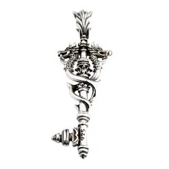 Bikerringshop Sterling Silver Key Dragon Pendant -Outlet Rings Store sterling silver key dragon pendant 2