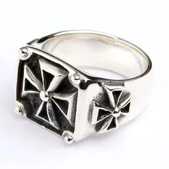 Bikerringshop Sterling Silver Maltese Cross Biker Ring -Outlet Rings Store sterling silver maltese cross biker ring 2