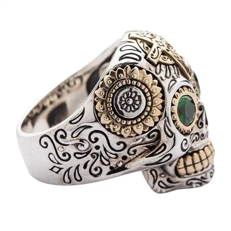 Bikerringshop Sterling Silver Mens Sugar Skull Rings 11 Bikerringshop Sterling Silver Mens Sugar Skull Rings - Image 9