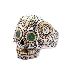 Bikerringshop Sterling Silver Mens Sugar Skull Rings
