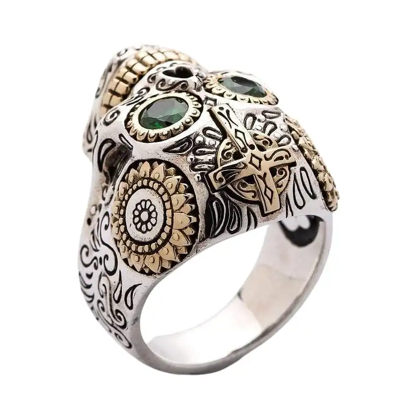 Bikerringshop Sterling Silver Mens Sugar Skull Rings 9 Bikerringshop Sterling Silver Mens Sugar Skull Rings - Image 7