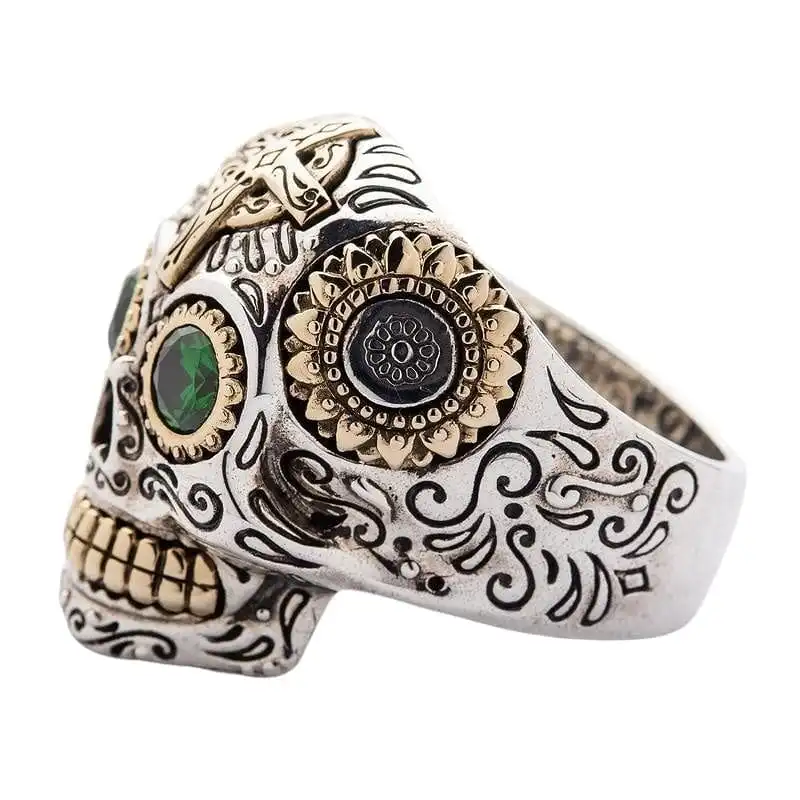 Bikerringshop Sterling Silver Mens Sugar Skull Rings 10 Bikerringshop Sterling Silver Mens Sugar Skull Rings - Image 8