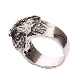 Bikerringshop Sterling Silver Owl Band Ring -Outlet Rings Store sterling silver owl band ring 7