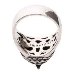 Bikerringshop Sterling Silver Owl Band Ring -Outlet Rings Store sterling silver owl band ring 8