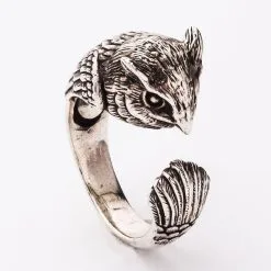 Bikerringshop Sterling Silver Owl Ring
