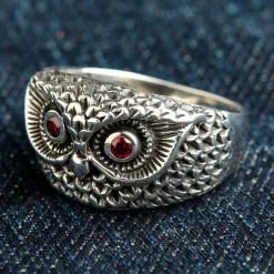 Bikerringshop Sterling Silver Owl Ring Band -Outlet Rings Store sterling silver owl ring 2 27825552 ebb5 4b37 9e8f c42cf5e22cd0