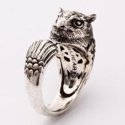 Bikerringshop Sterling Silver Owl Ring -Outlet Rings Store sterling silver owl ring 5