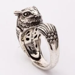 Bikerringshop Sterling Silver Owl Ring -Outlet Rings Store sterling silver owl ring 6