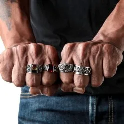 Bikerringshop Sterling Silver Owl Ring Band