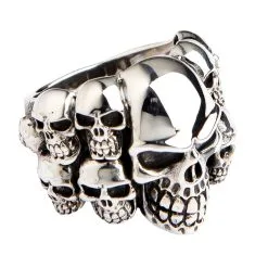 Bikerringshop Sterling Silver Phantom Skull Biker Ring -Outlet Rings Store sterling silver phantom skull biker ring 3