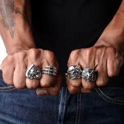 Bikerringshop Sterling Silver Pirate Skull Mens Ring 20 Bikerringshop Sterling Silver Pirate Skull Mens Ring -Outlet Rings Store sterling silver pirate skull mens rings 2