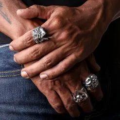 Bikerringshop Sterling Silver Pirate Skull Mens Ring