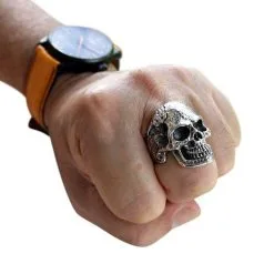 Bikerringshop Sterling Silver Tough Men Skull Ring 15 Bikerringshop Sterling Silver Tough Men Skull Ring -Outlet Rings Store sterling silver tough men skull ring 11