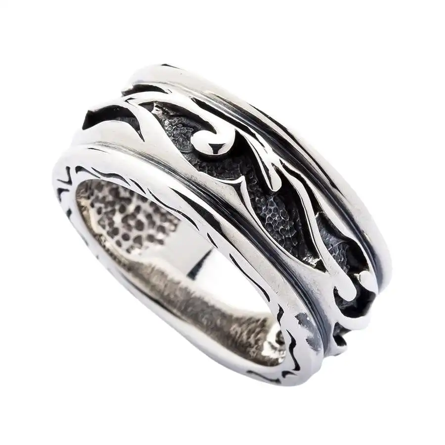 Bikerringshop Sterling Silver Tribal Band Ring 11 Bikerringshop Sterling Silver Tribal Band Ring - Image 9
