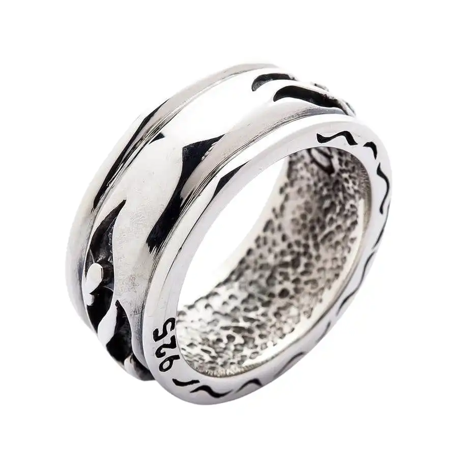 Bikerringshop Sterling Silver Tribal Band Ring 10 Bikerringshop Sterling Silver Tribal Band Ring - Image 8