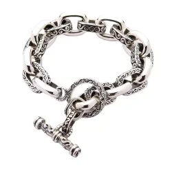Bikerringshop Sterling Silver Tribe Chain Bracelet