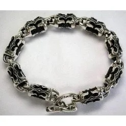 Bikerringshop Silver Stingray Leather Biker Bracelet -Outlet Rings Store stingray biker bracelet 5