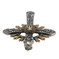 Bikerringshop Mexican Skull Gothic Cross Sterling Silver Men's Pendant 13 Bikerringshop Mexican Skull Gothic Cross Sterling Silver Men's Pendant -Outlet Rings Store sugar skull gothic cross silver pendant 6