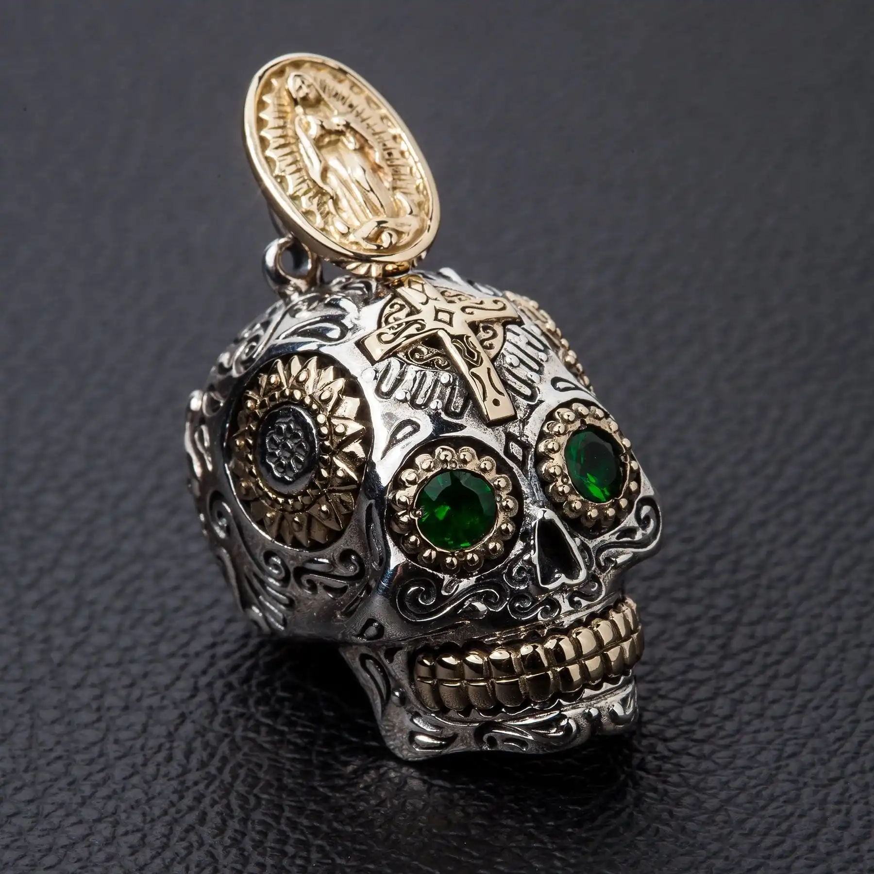 Bikerringshop 925 Sterling Silver Sugar Skull Pendant 4 Bikerringshop 925 Sterling Silver Sugar Skull Pendant - Image 2