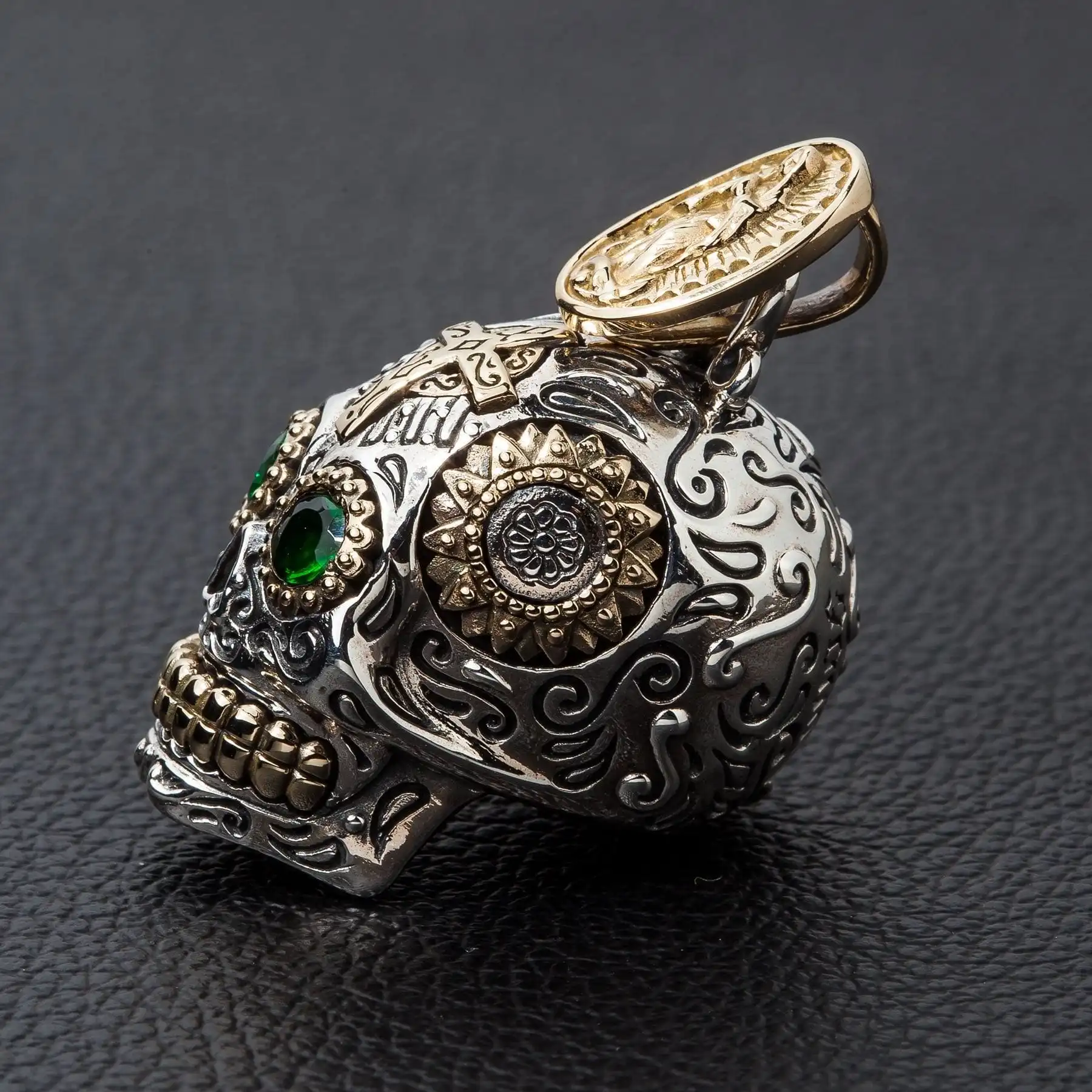 Bikerringshop 925 Sterling Silver Sugar Skull Pendant 6 Bikerringshop 925 Sterling Silver Sugar Skull Pendant - Image 4