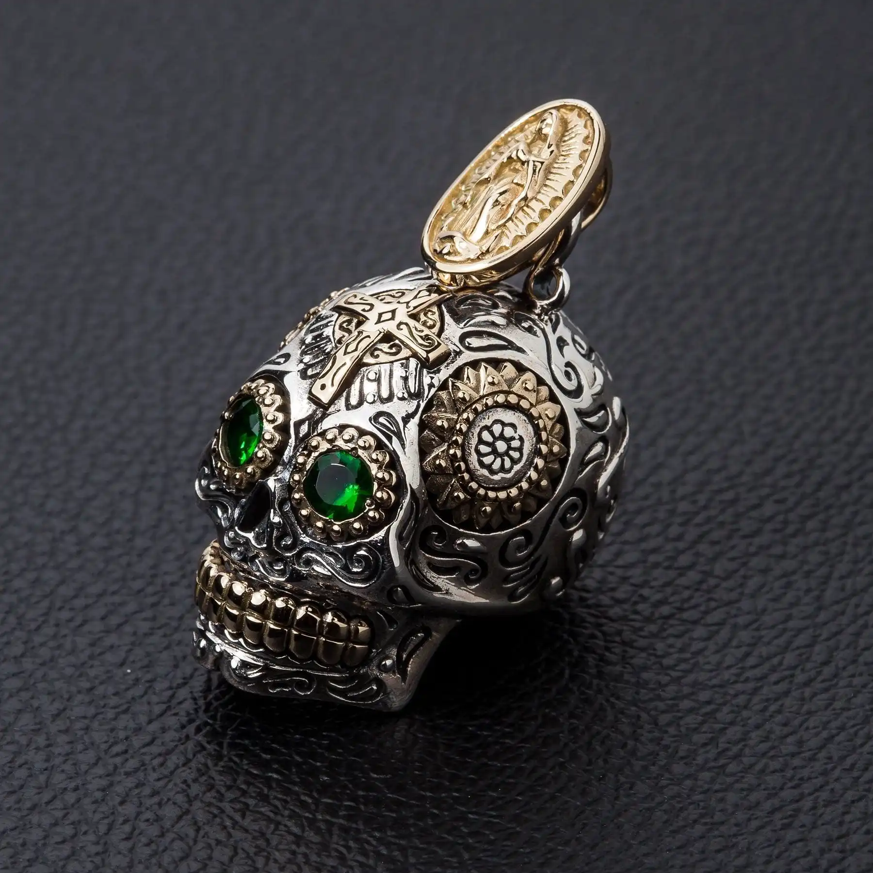 Bikerringshop 925 Sterling Silver Sugar Skull Pendant 8 Bikerringshop 925 Sterling Silver Sugar Skull Pendant - Image 6