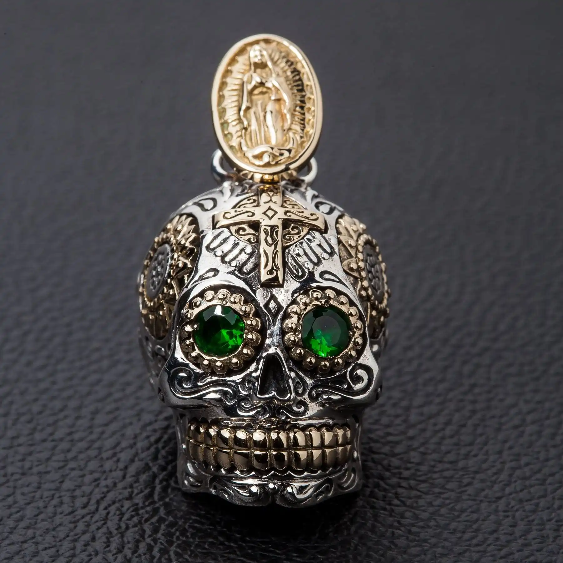 Bikerringshop 925 Sterling Silver Sugar Skull Pendant 3 Bikerringshop 925 Sterling Silver Sugar Skull Pendant