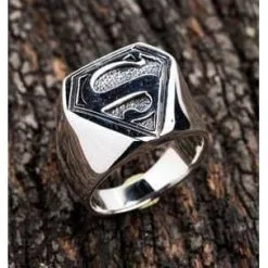 Bikerringshop 925 Sterling Silver Superman Ring -Outlet Rings Store superman ring 5