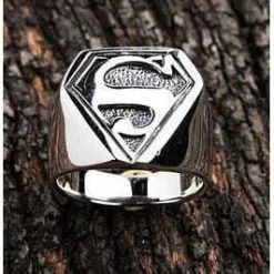 Bikerringshop 925 Sterling Silver Superman Ring -Outlet Rings Store superman ring 6