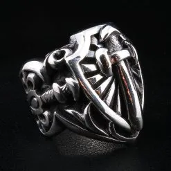 Bikerringshop Heavy Sterling Silver Sword Men's Ring -Outlet Rings Store sword mens ring 3