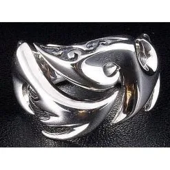 Bikerringshop Flame Blade Tribal Tattoo Sterling Silver Gothic Ring